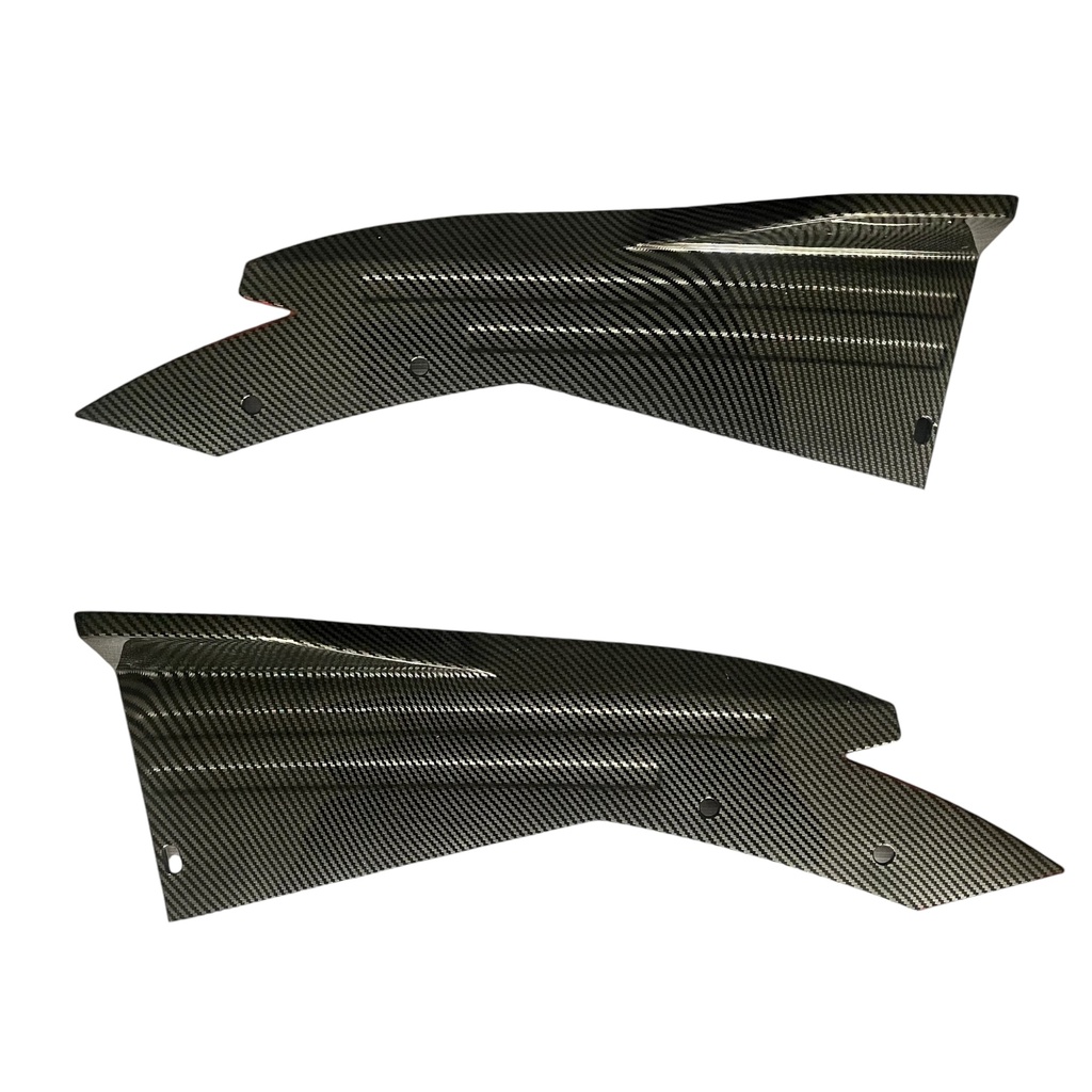 Aleron esquinero trasero samurai carbon y filo rojo