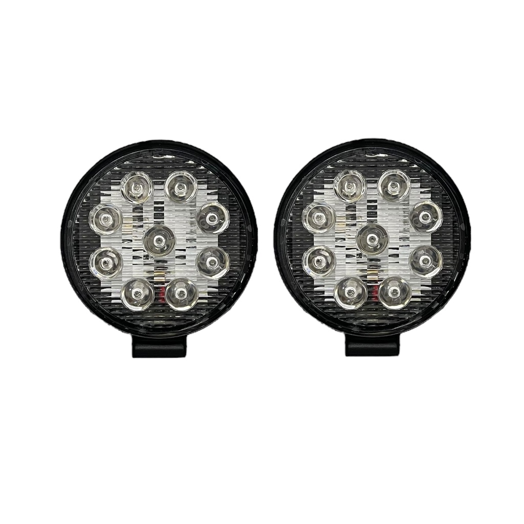 Faro redondo de 9 LED y arillo de color azul