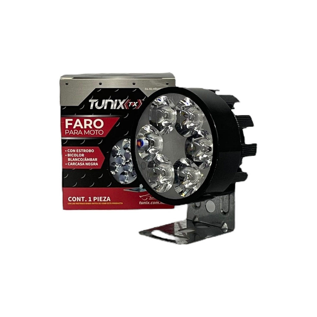 Faro redondo de 6 LED bicolor 