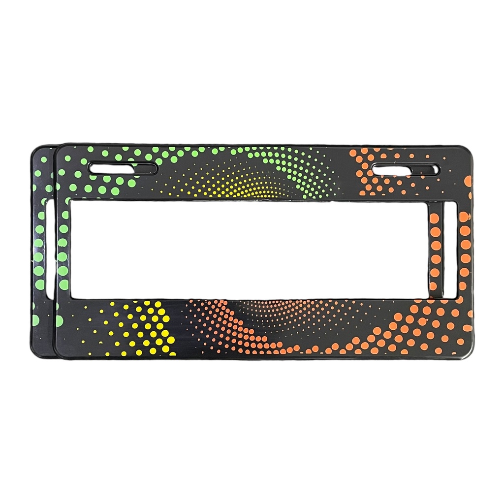 Portaplaca flexible con puntos en espiral