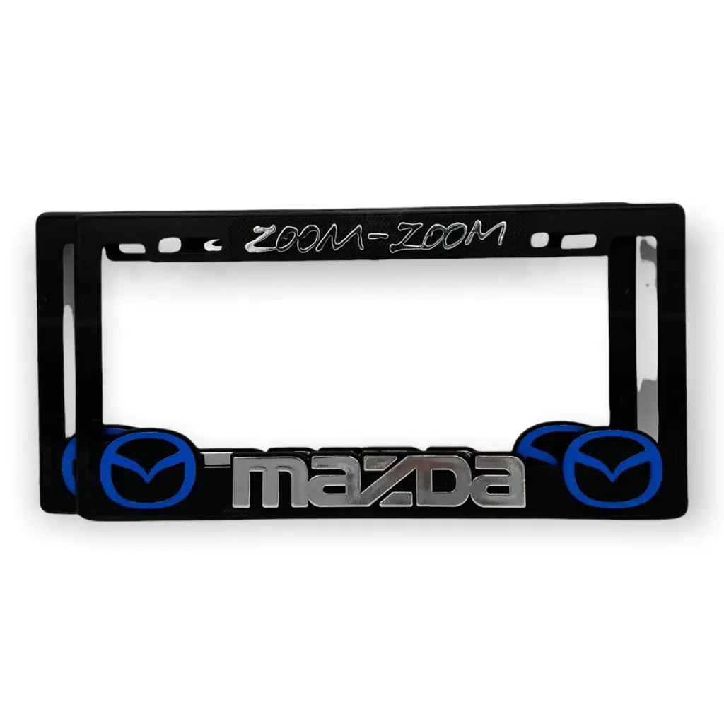 Portaplaca premium Mazda logo de rojo