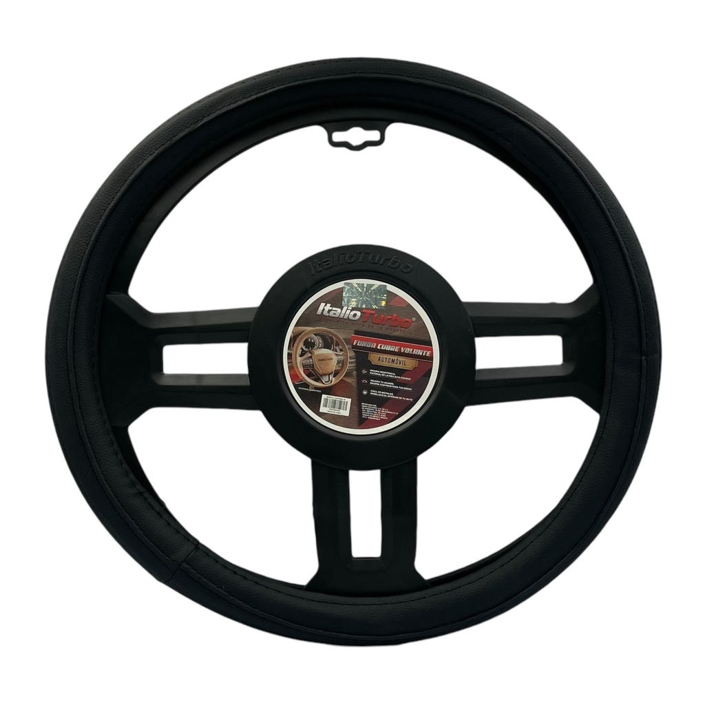 Funda cubrevolante de piel negra