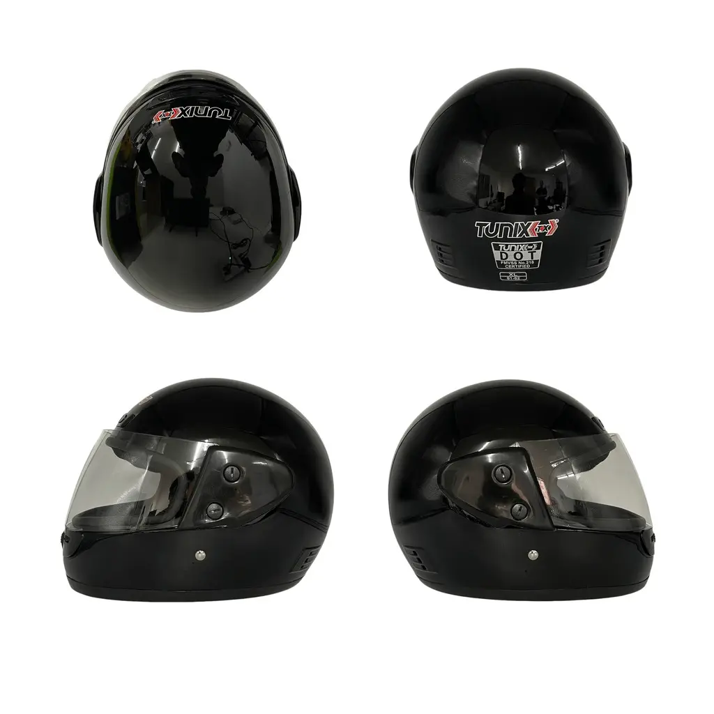 Casco para motocicleta negro 