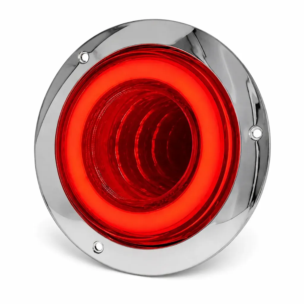[PLA6746R-SAI] Plafon redondo con efecto de espejo con gel 12/24V (Rojo)