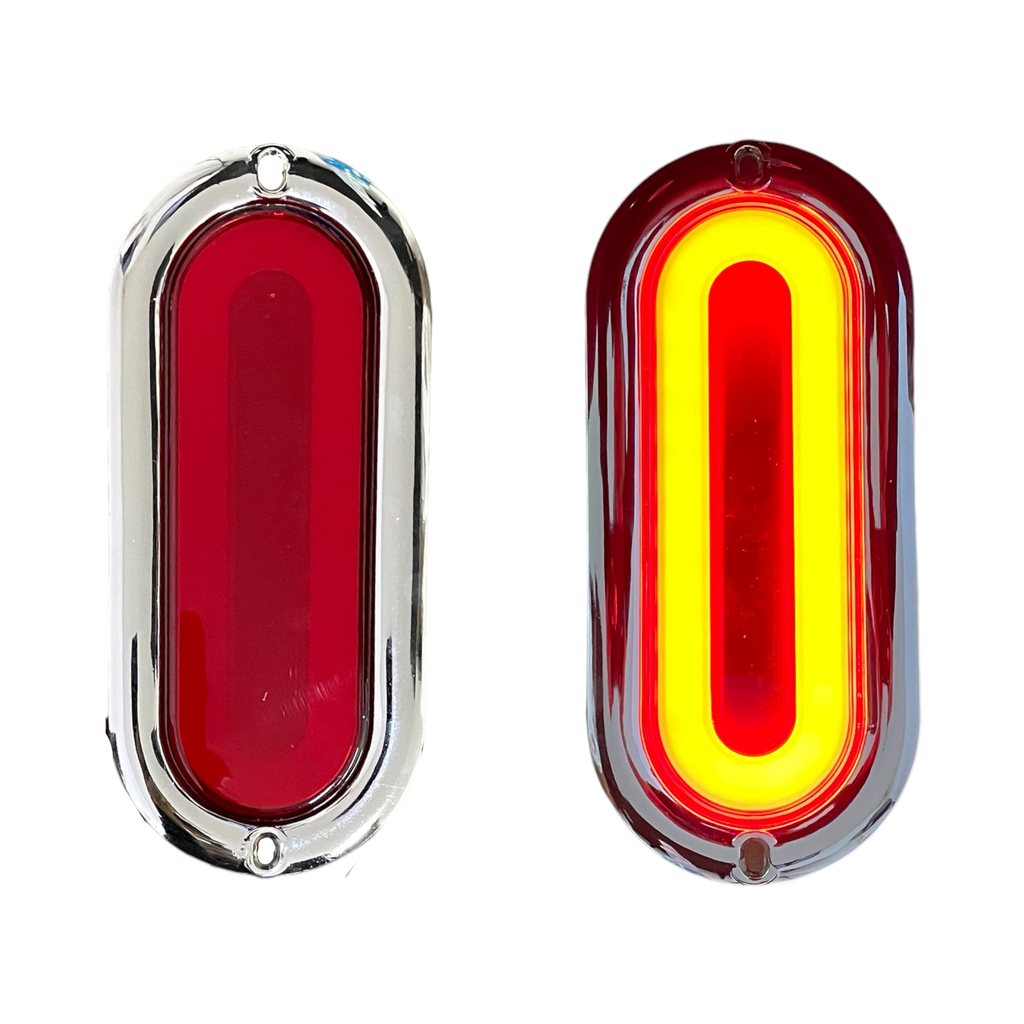 Plafón ovalado rojo con efecto de espejo de 6 pulgadas 