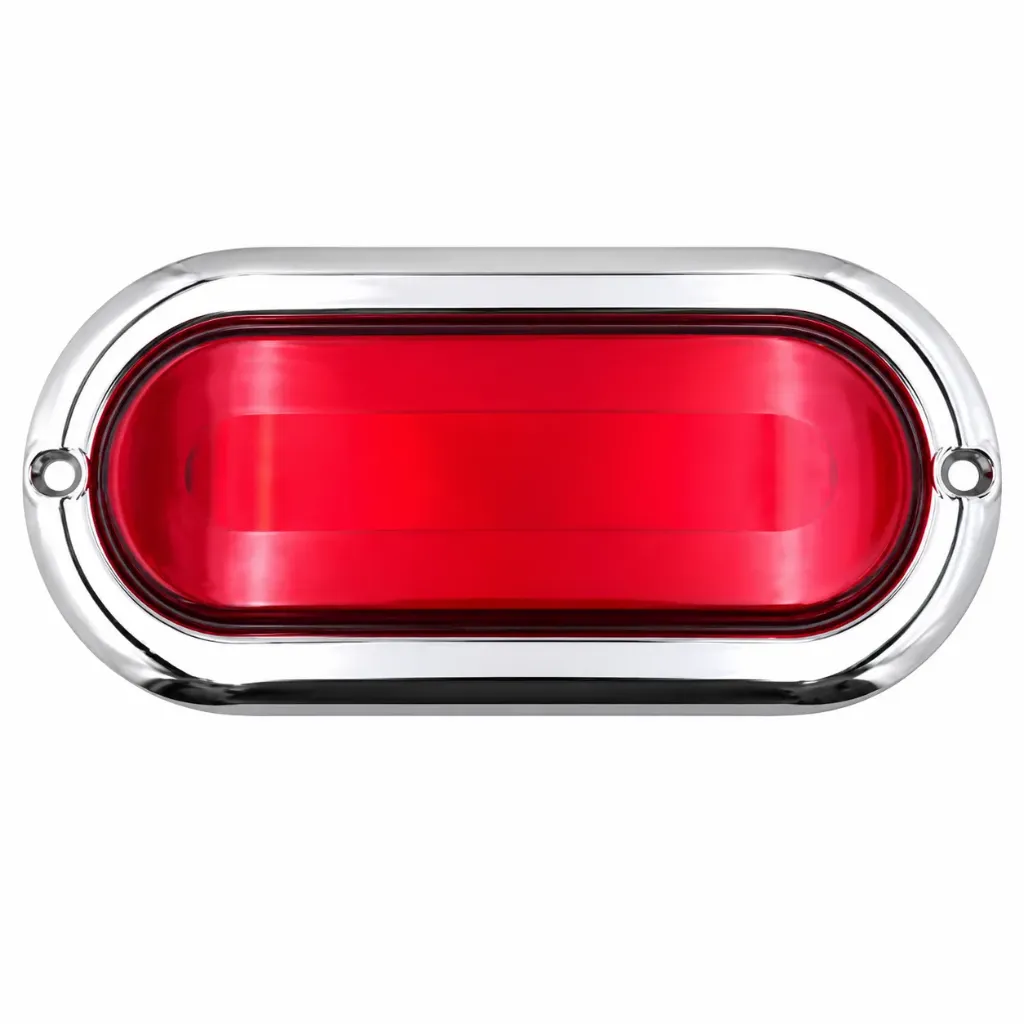 Plafón ovalado rojo con efecto de espejo de 6 pulgadas 