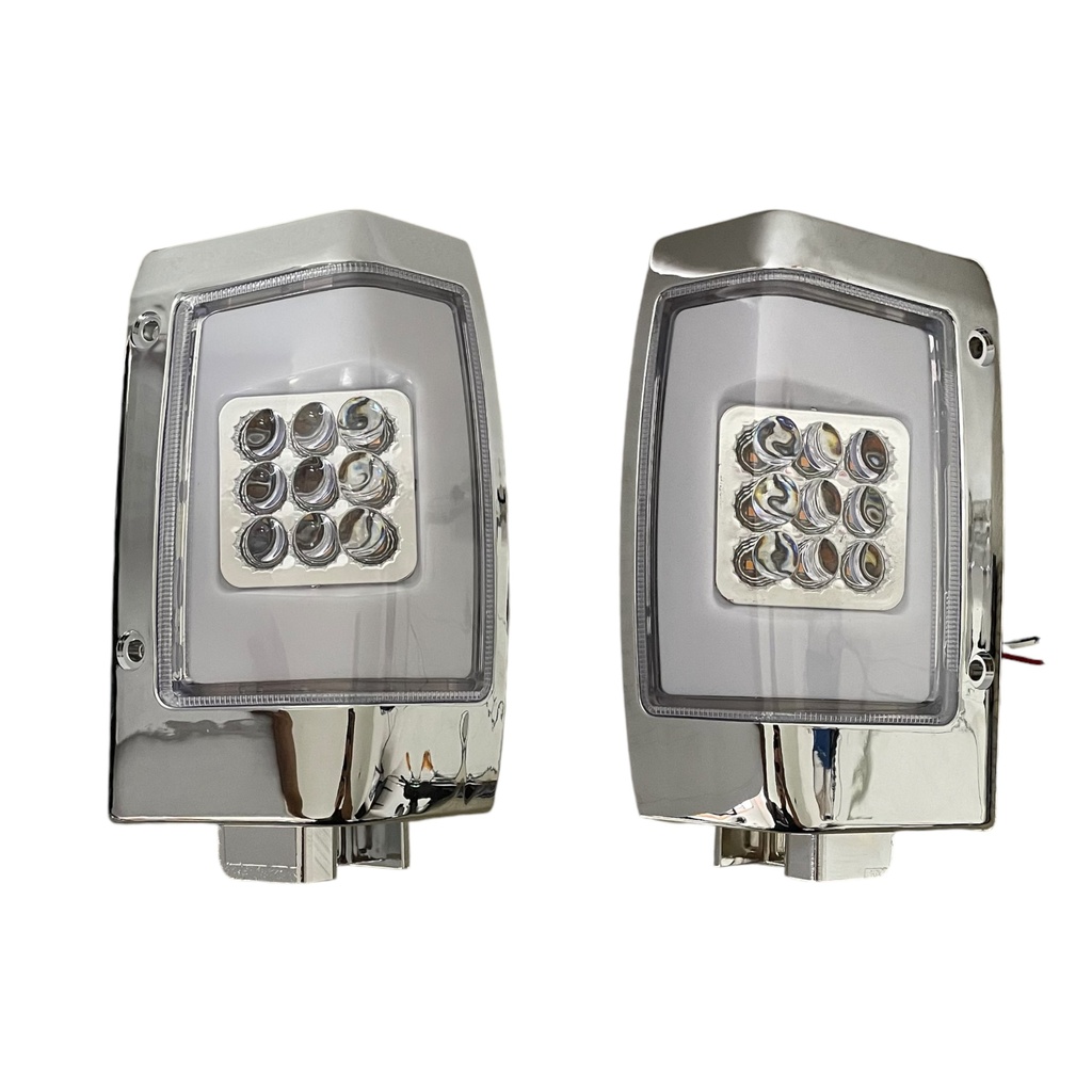 Cuarto delantero con gel y base cromada para Nissan D21 ámbar