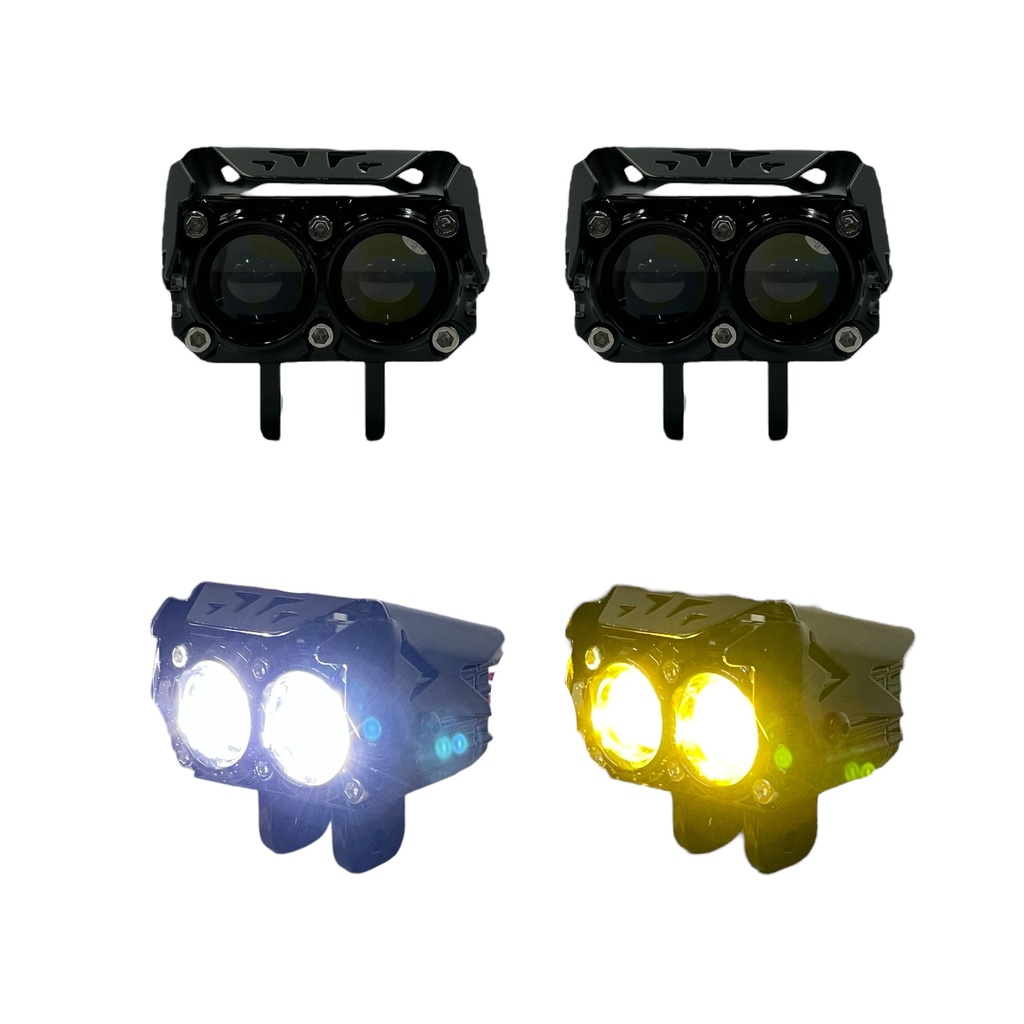 Faro LED bicolor de dos lupas 12/80V