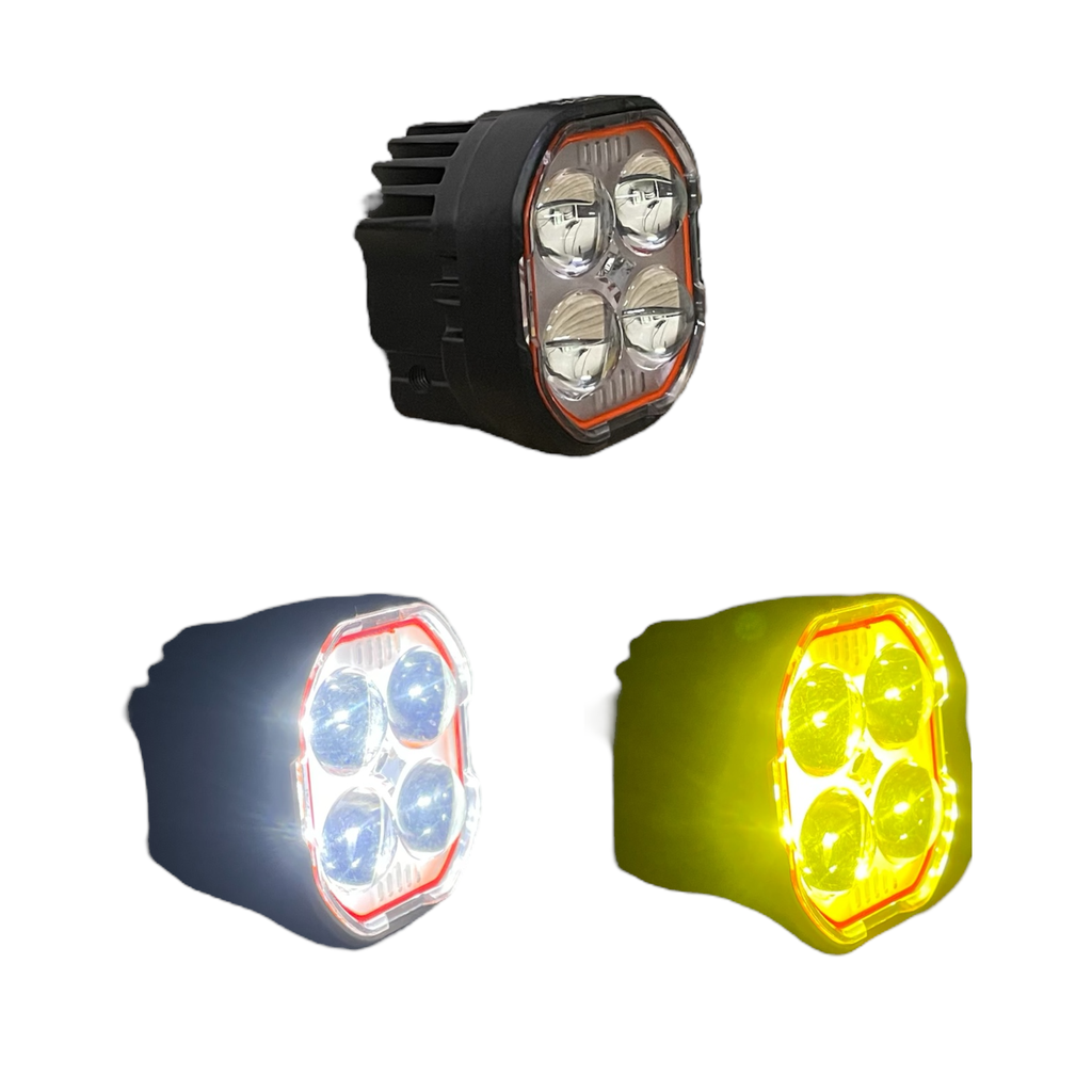 Faro LED tipo trébol con ojo de diablo