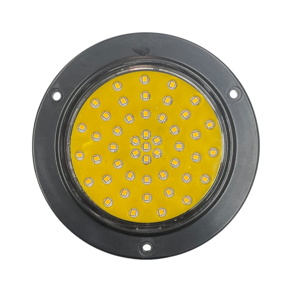 Plafon redondo de 4" con base negra de 48 LED con funciones 12/24V