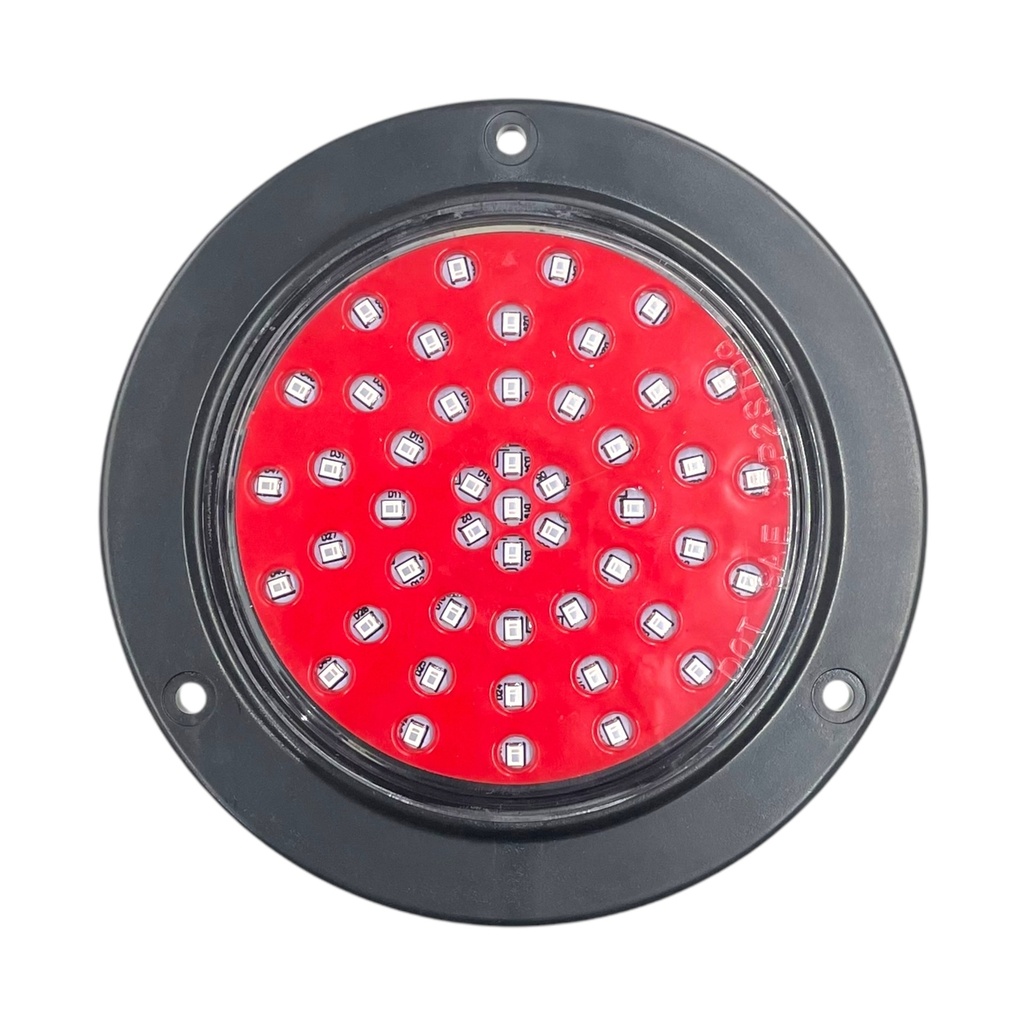 Plafon redondo de 4" con base negra de 48 LED con funciones 12/24V