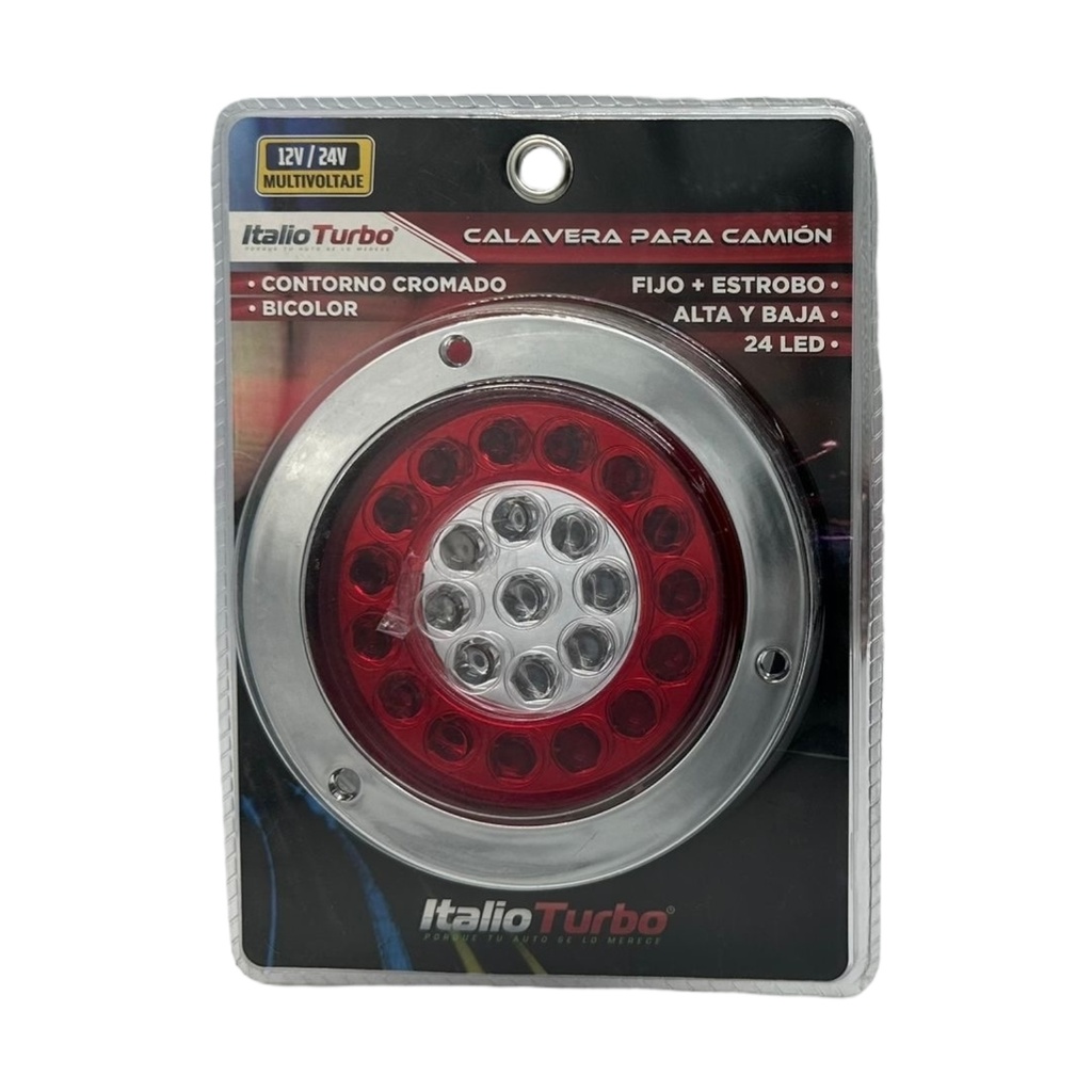 [PLA6666CRB-RRA] Plafón para camion 4" tipo flor (Azul/rojo)