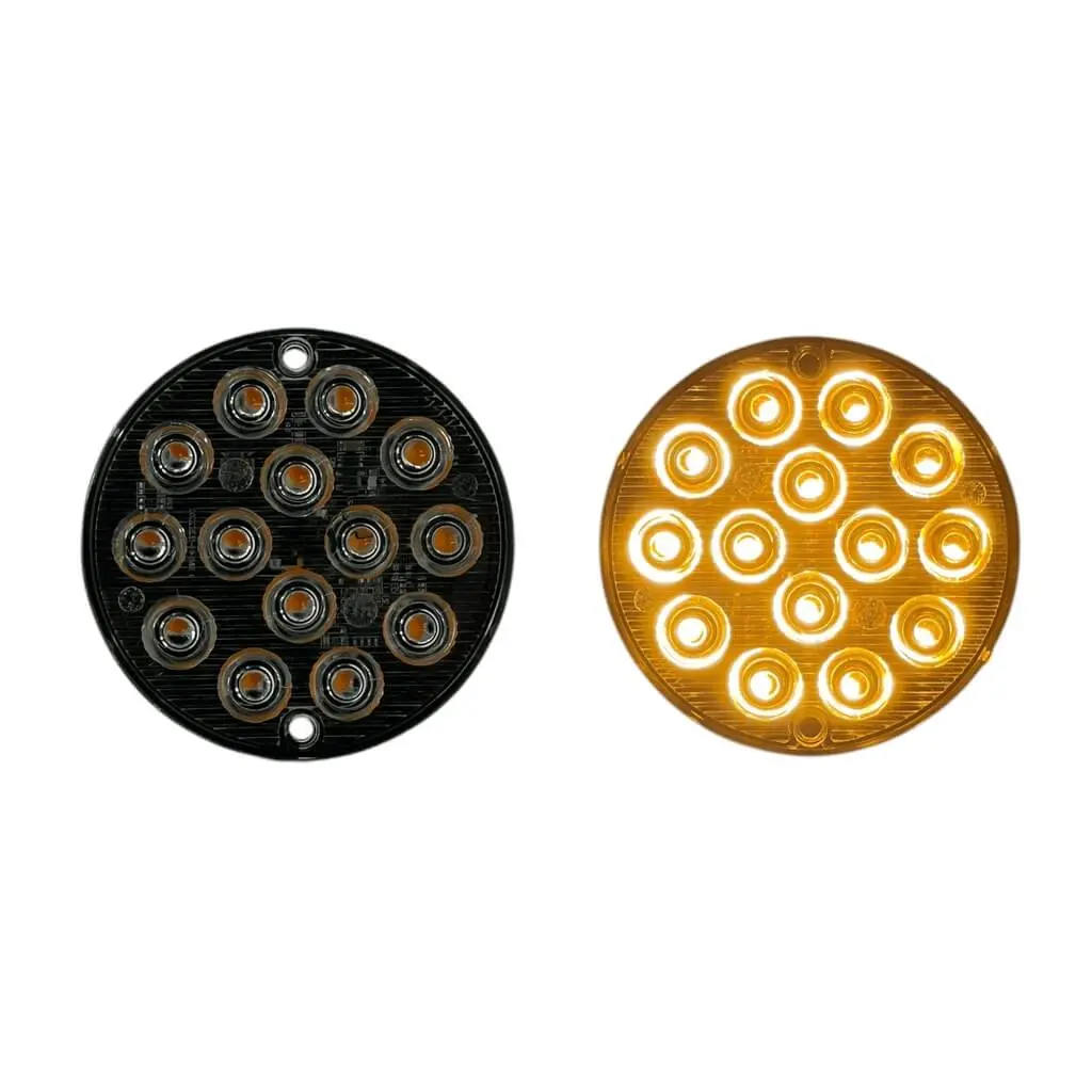 [COD14LED/YELLOW] Estrobo redondo LED universal con 14 LED ámbar