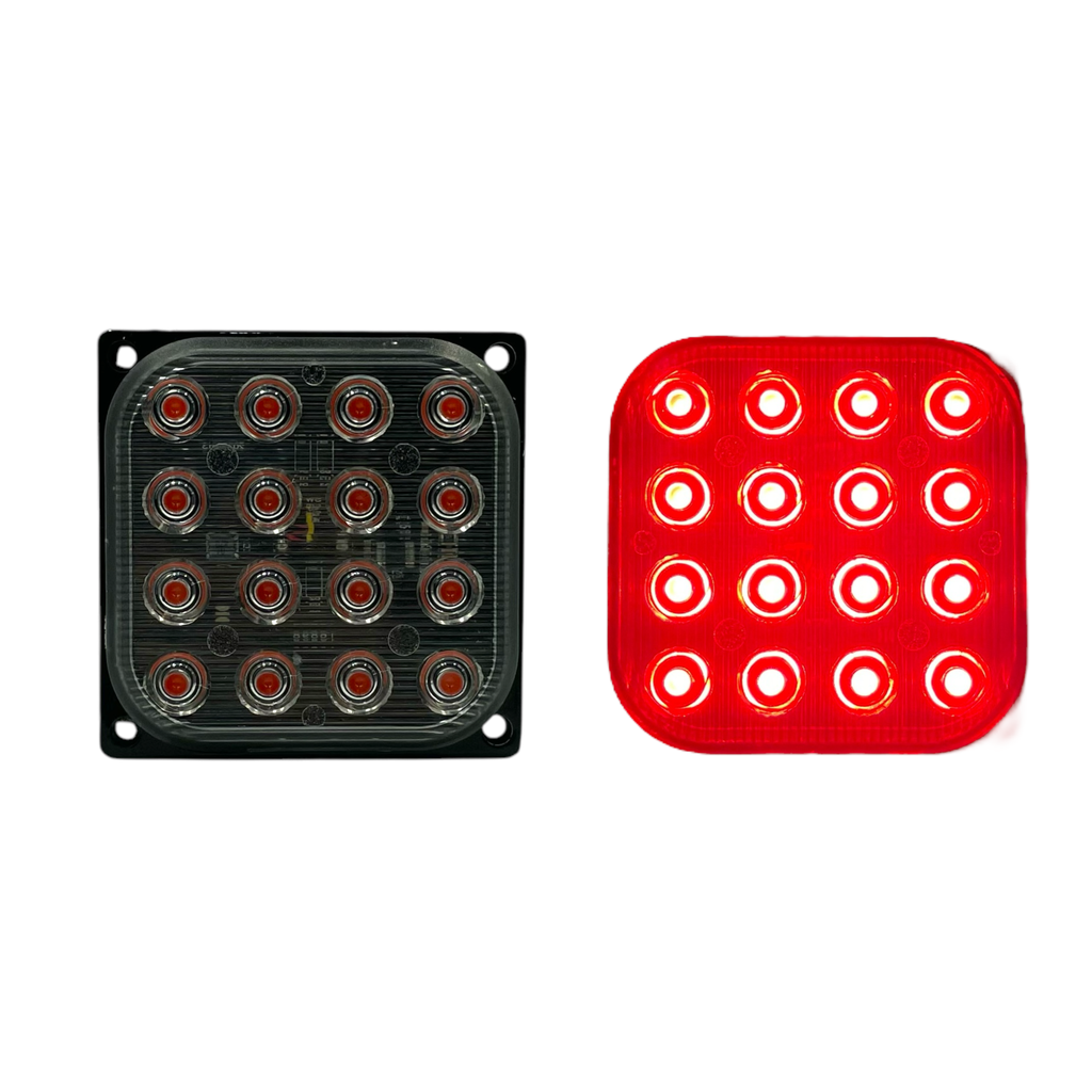 Estrobo cuadrado rojo de 16 LED universal