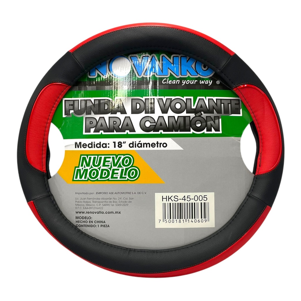 Funda cubrevolante para camión negro/rojo de 18" (12 CM de grosor)