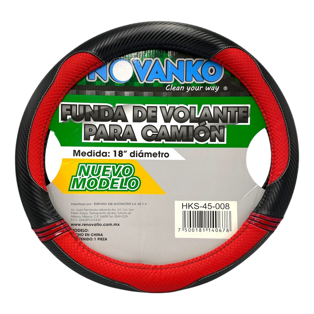 Funda cubrevolante para camión de 18" negro/rojo