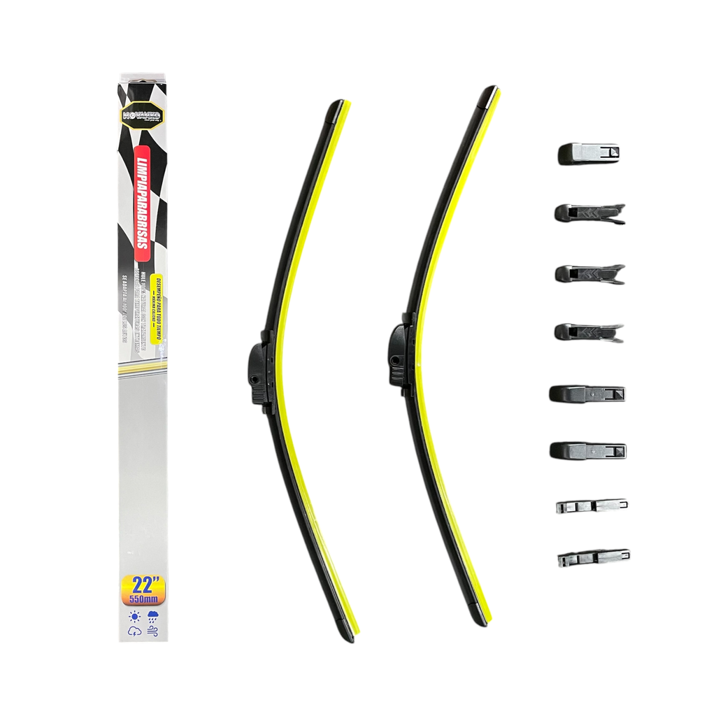  Limpiaparabrisas curvo con 5 adaptadores (varias medidas disp.)