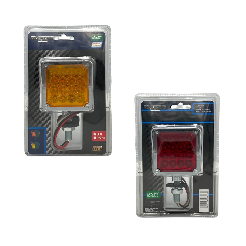[MULT/6444/STR/R] Plafón direccional con bisel cromado de 32 LED (Derecho)
