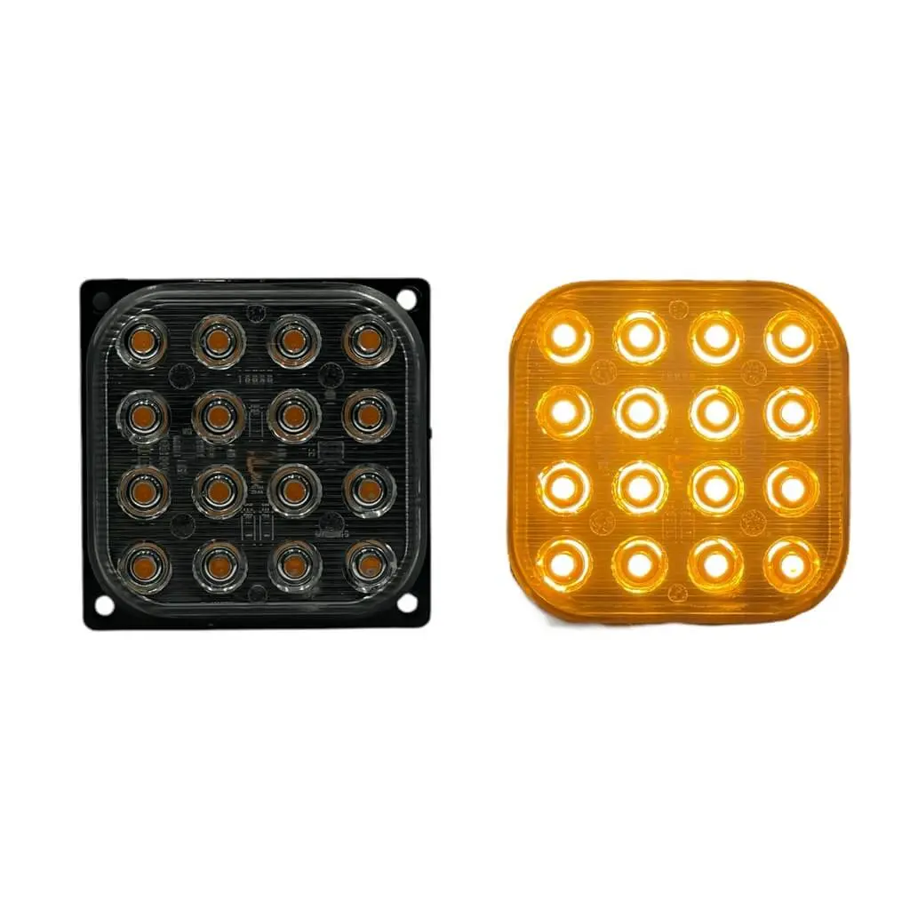 Estrobo cuadrado amarillo de 16 LED universal