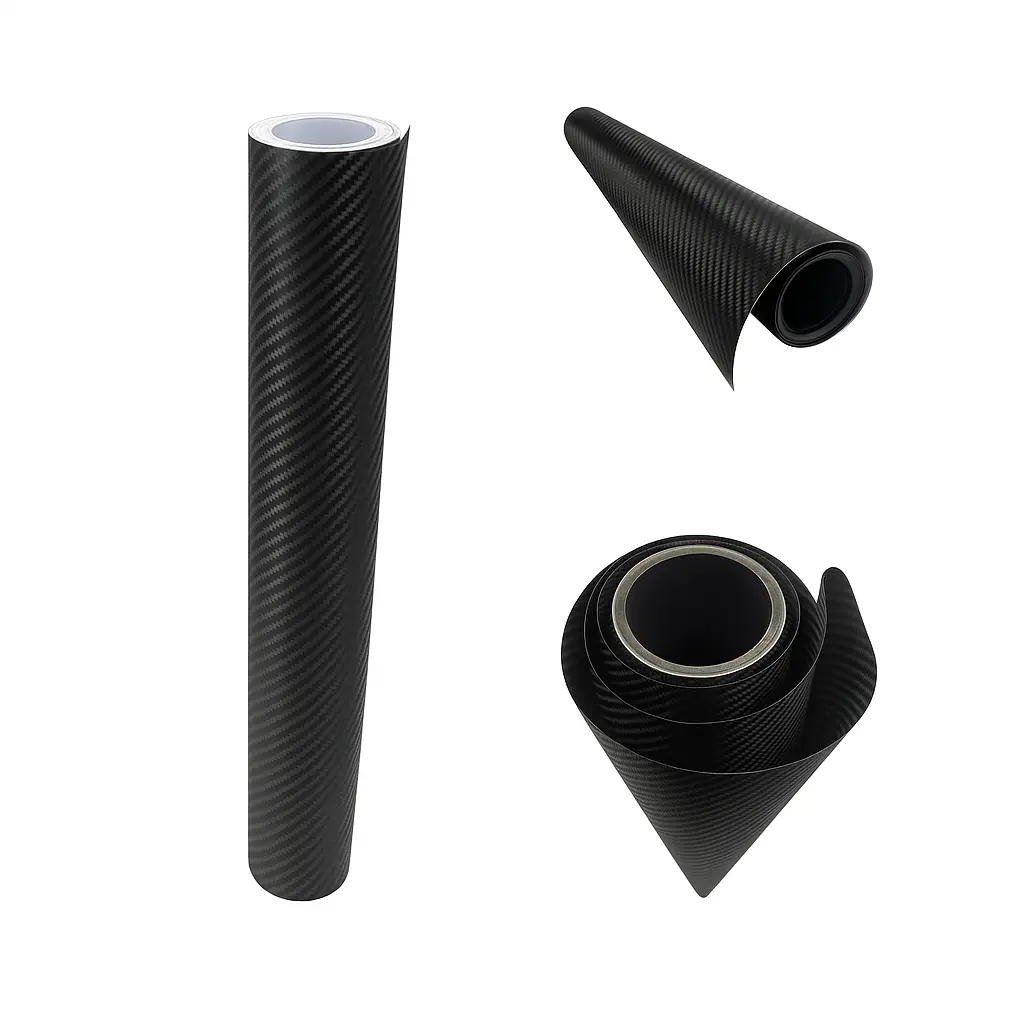 Rollo de papel tipo fibra de carbono libre de burbuja (1.52M X 10M)