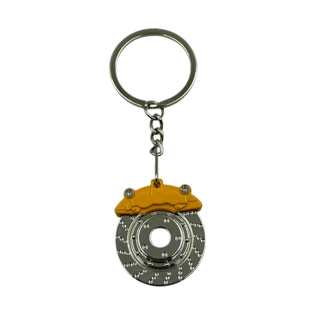 Llavero de disco amarillo