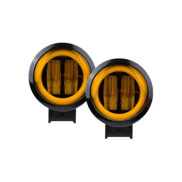 Faro LED redondo blanco de 20W con arillo ámbar