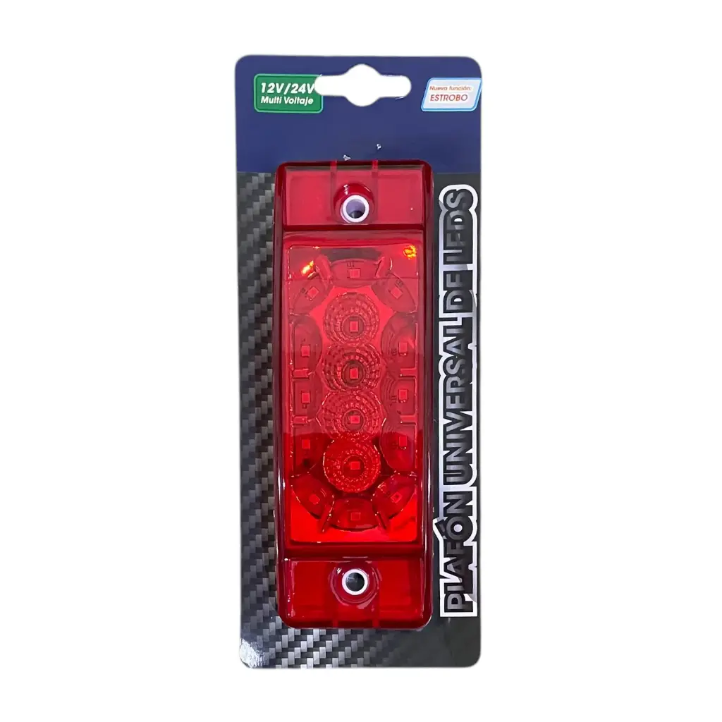 Plafon lateral rojo de 16 LED con luz gel