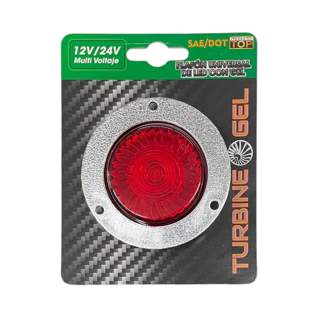 Plafón con 1 LED turbine de 2" rojo con arillo LED y funciones