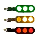 Direccional bicolor ámbar/verde universal para moto con funciones