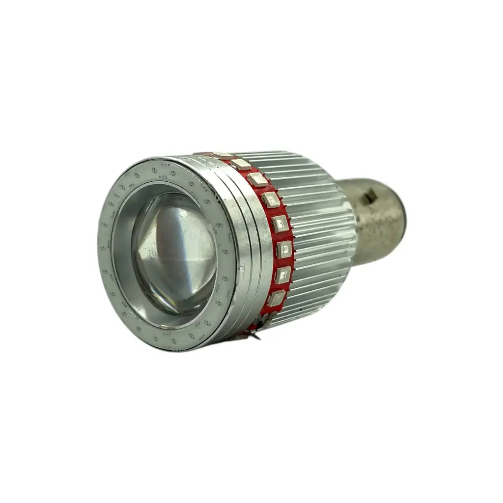 Foco para moto luz blanca con arillo LED carcasa plata