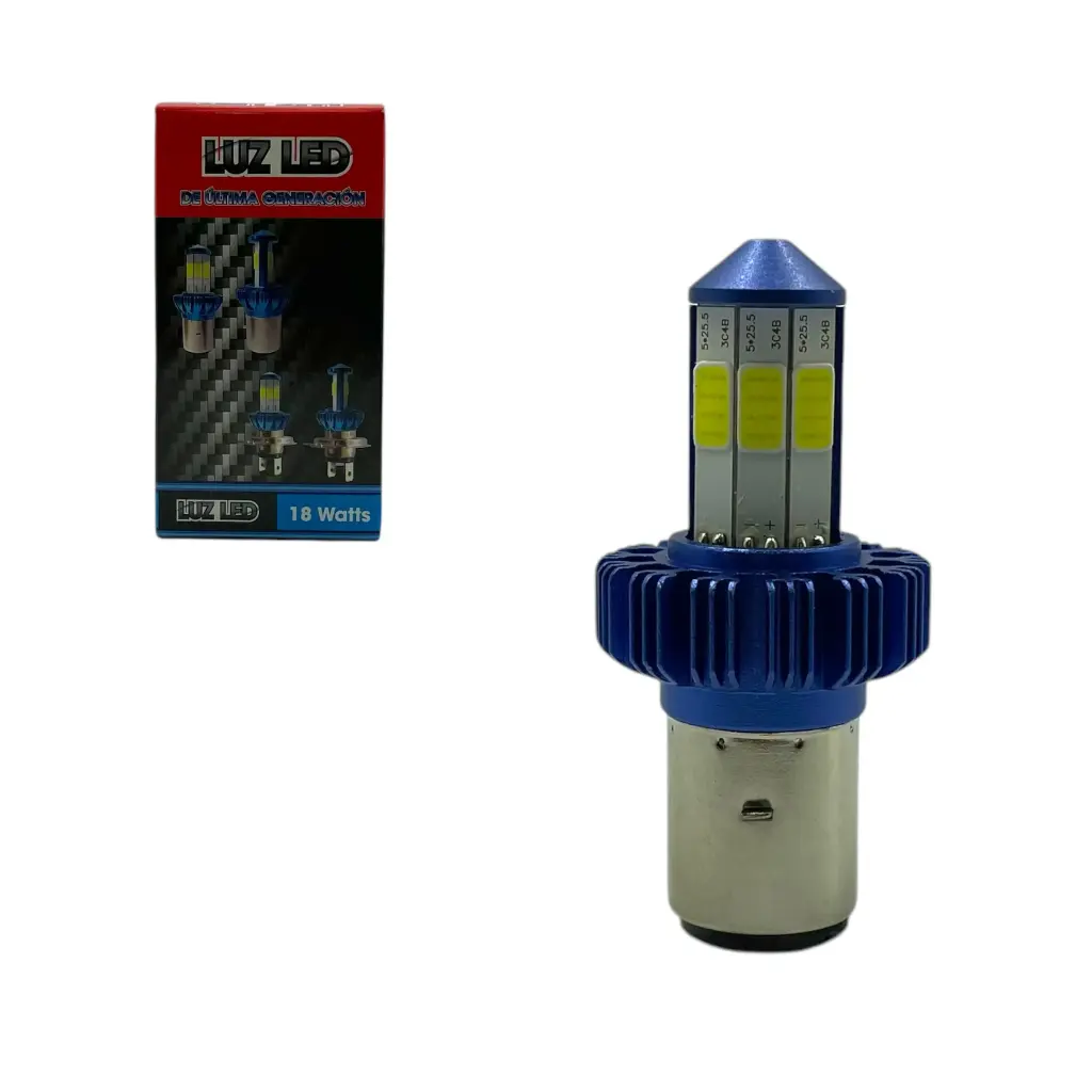 Foco LED azul de 6 caras para motocicleta 