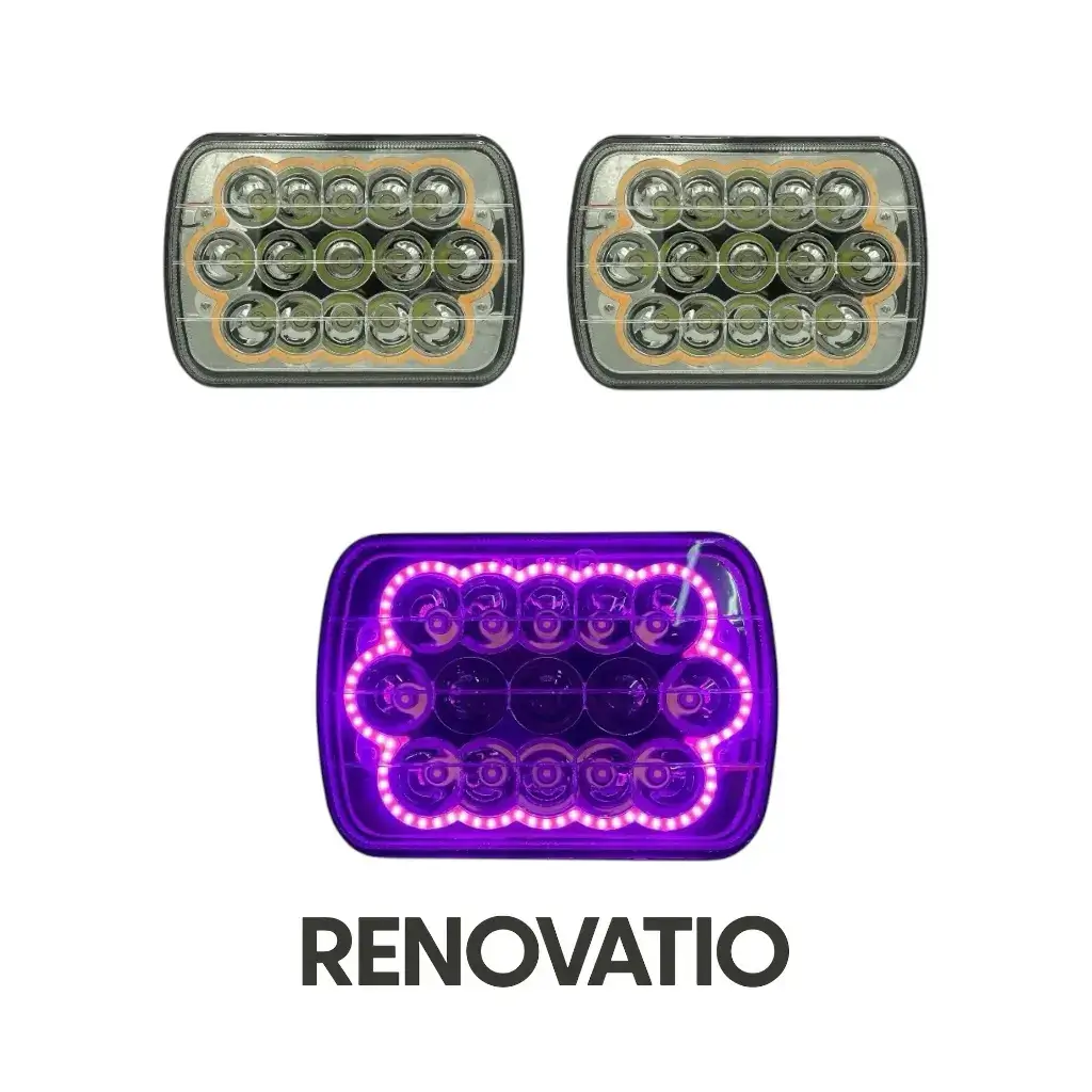 Unidad de 7" luz blanca con arillo COB morado