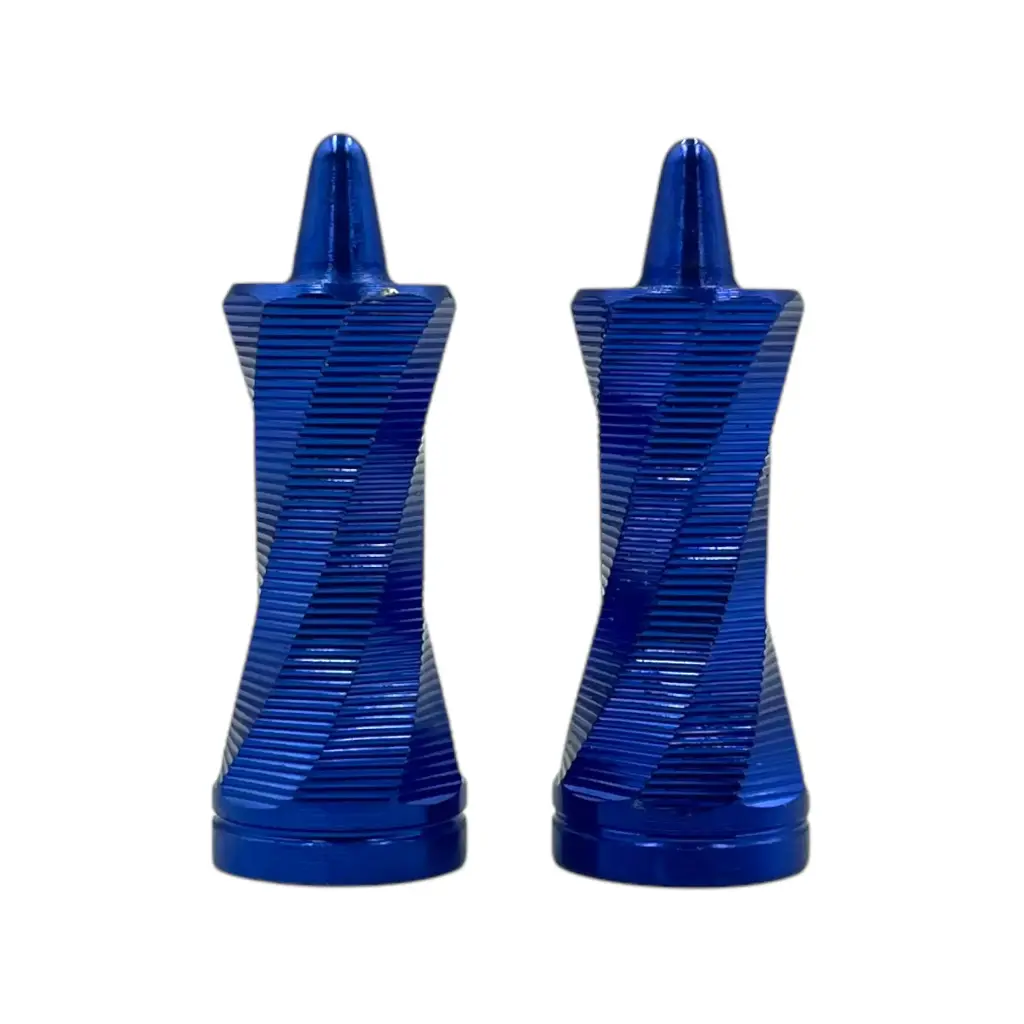 Tapón para válvula en forma de espiral azul