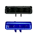  Faro LED rectangular de 4 lupas con luz frontal (amarillo-blanco-azul)