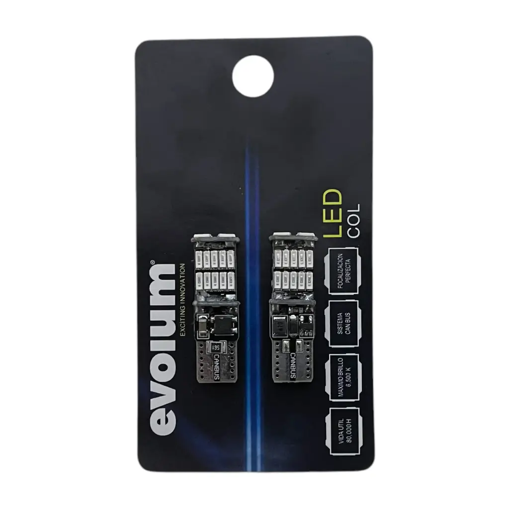 Foco T10 color azul evolum