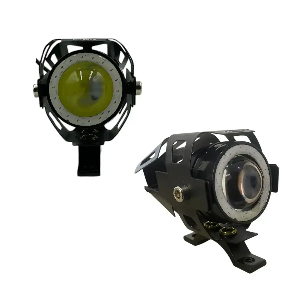 Faro para moto con arillo azul