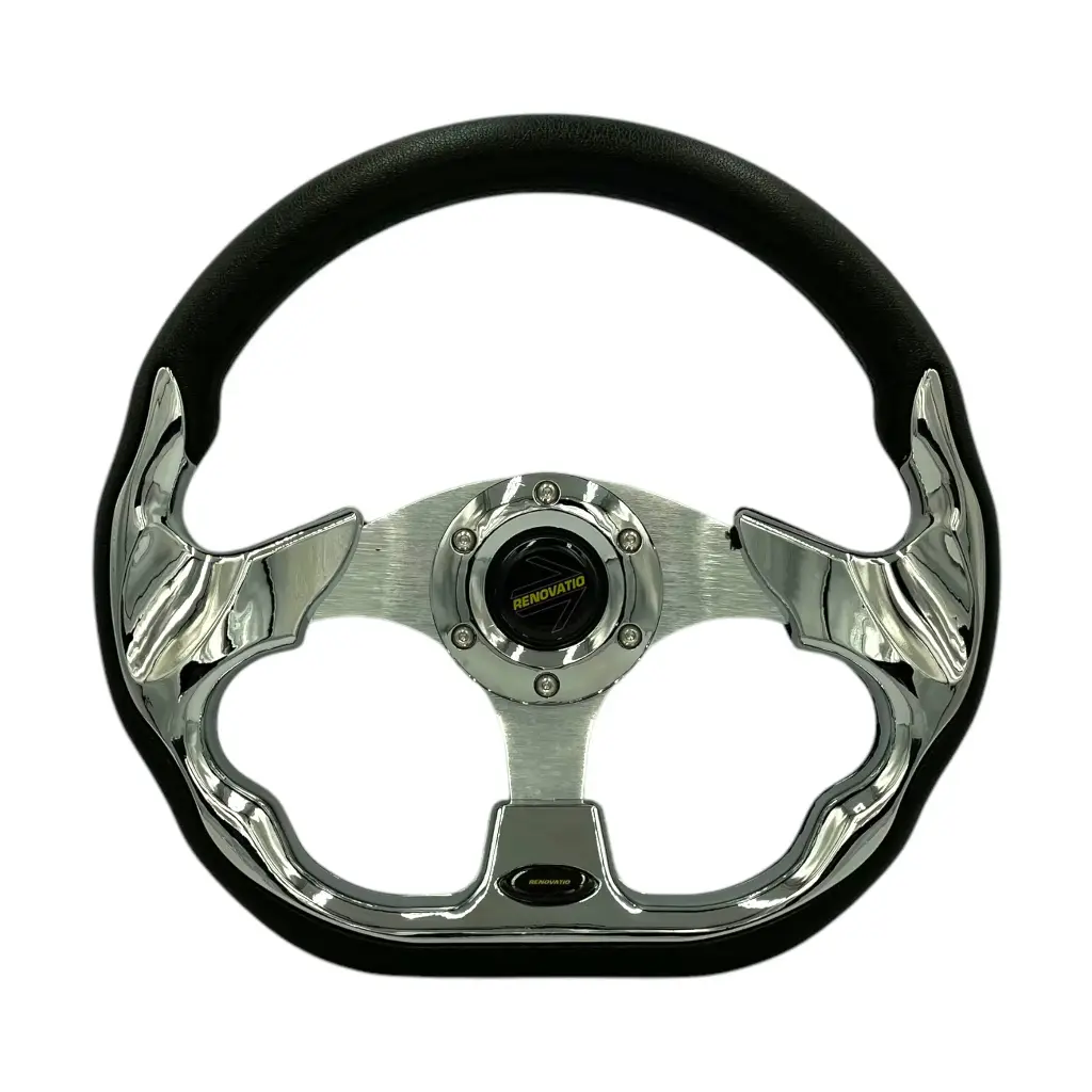 Volante deportivo cromo tipo "D"