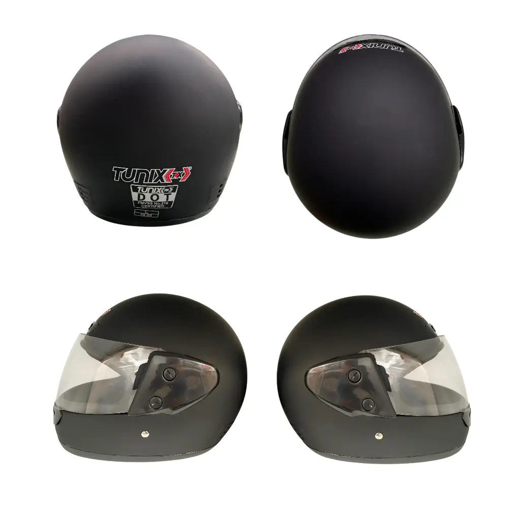 Casco económico color negro mate grande