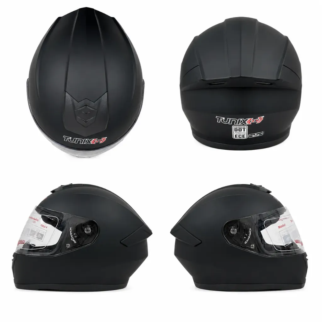 Casco económico color negro mate grande