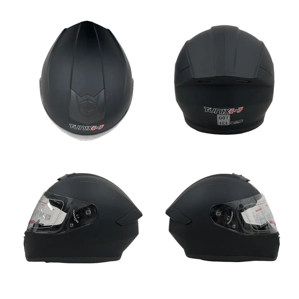 Casco económico color negro mate grande