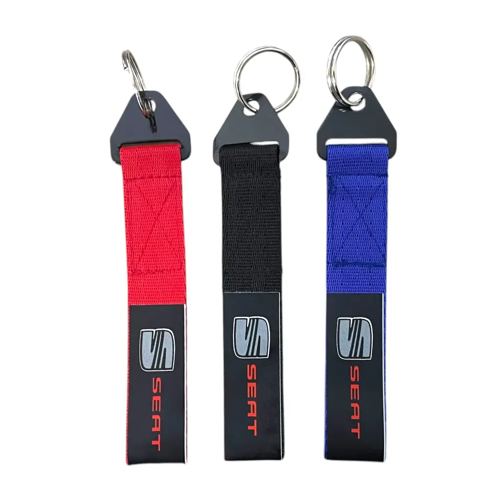 Llavero de tirón Seat (azul, gris, negro y rojo)