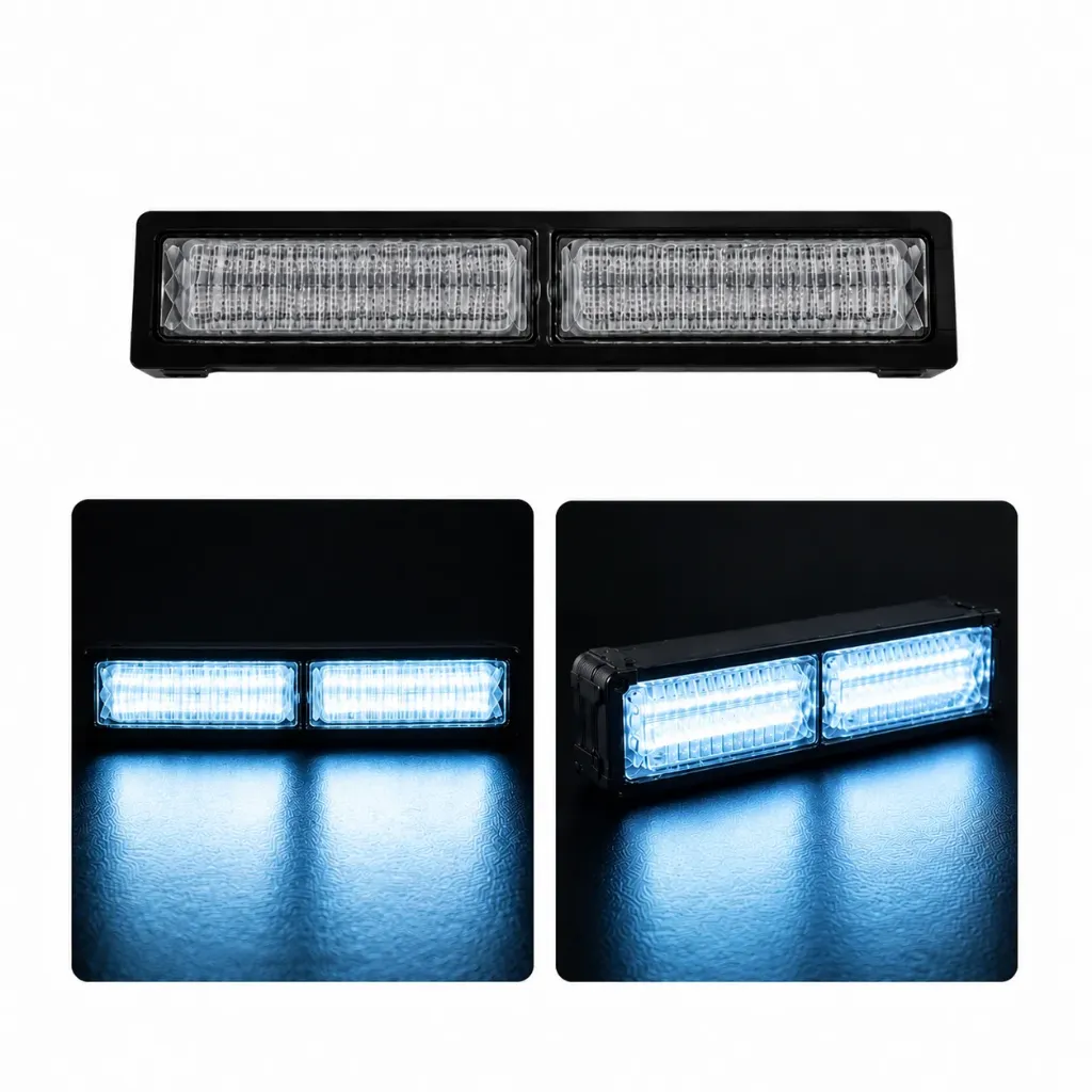 Barra LED azul hielo de 2 paneles COB con múltiples funciones