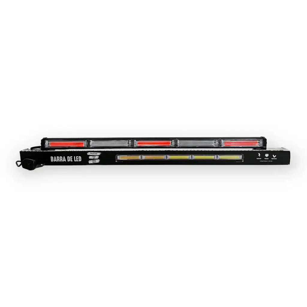 Barra LED código patrulla de 5 paneles COB con múltiples funciones