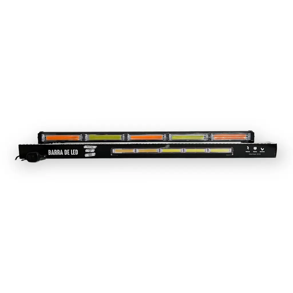 Barra LED blanco/ambar de 5 paneles COB con múltiples funciones