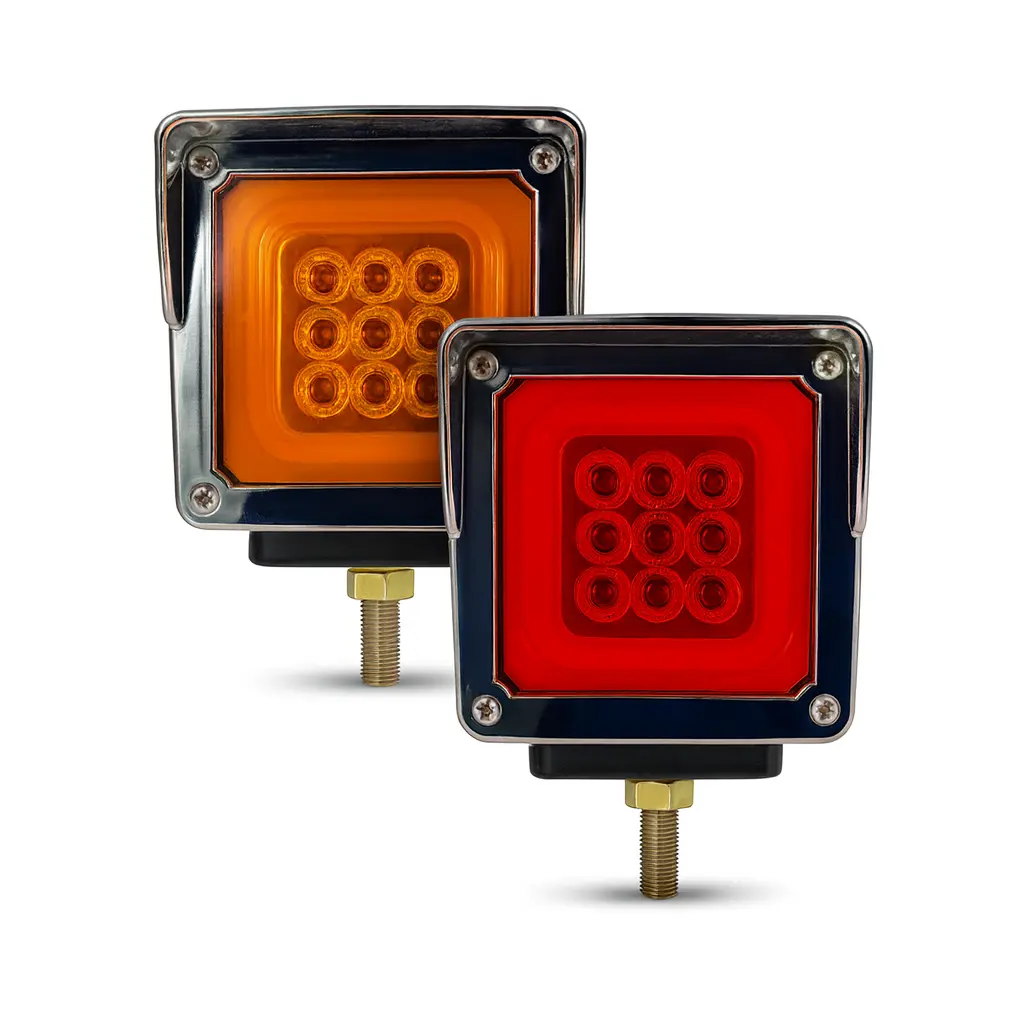 Par de plafón de doble vista de 18 LED contorno GLO con visera