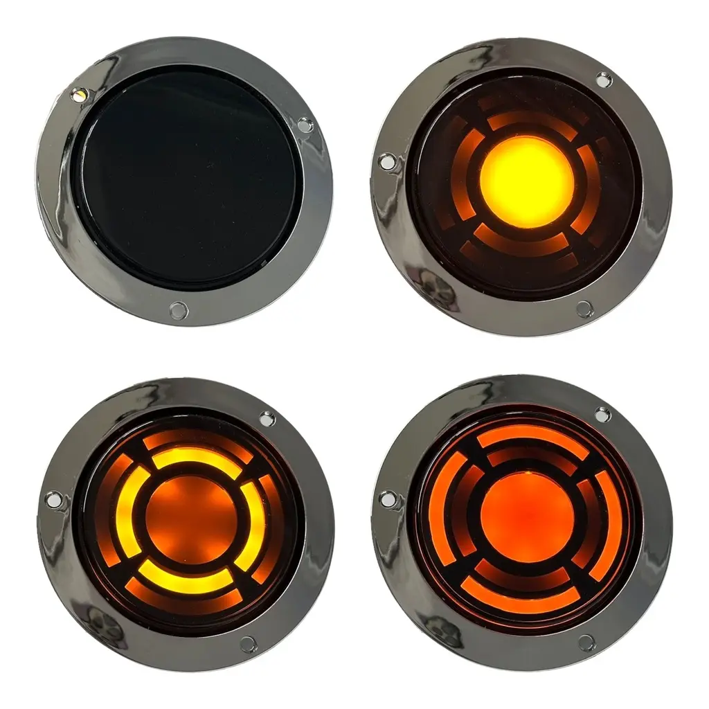 Plafón de 4" bicolor mica humo con funciones ambar