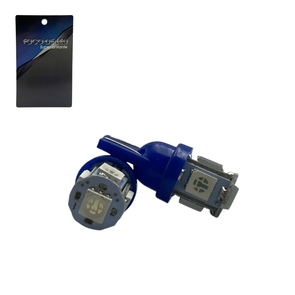 [SJ09/BL] Foco de pellizco 158 t10 con 5 LED (Azul)