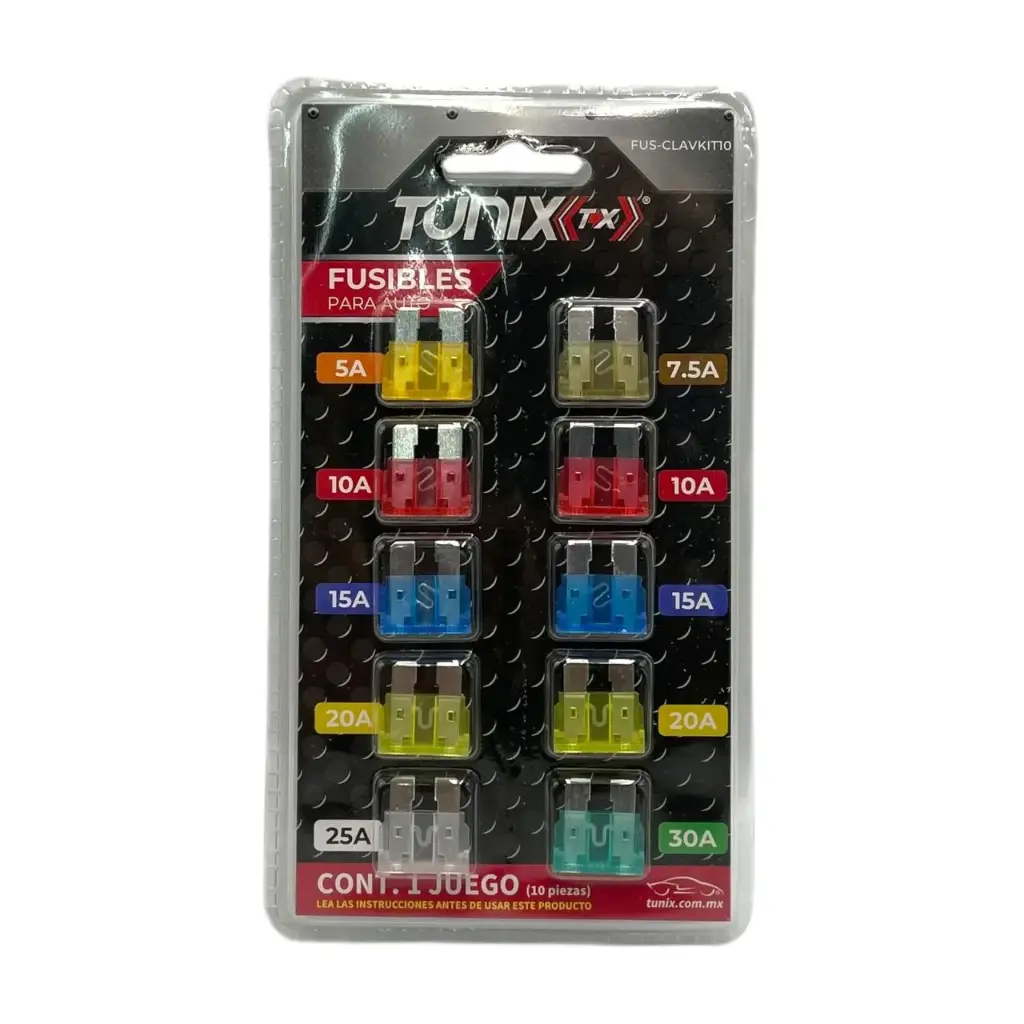 Fusible de clavija 10 piezas 5A 7.5A 10A 15A 