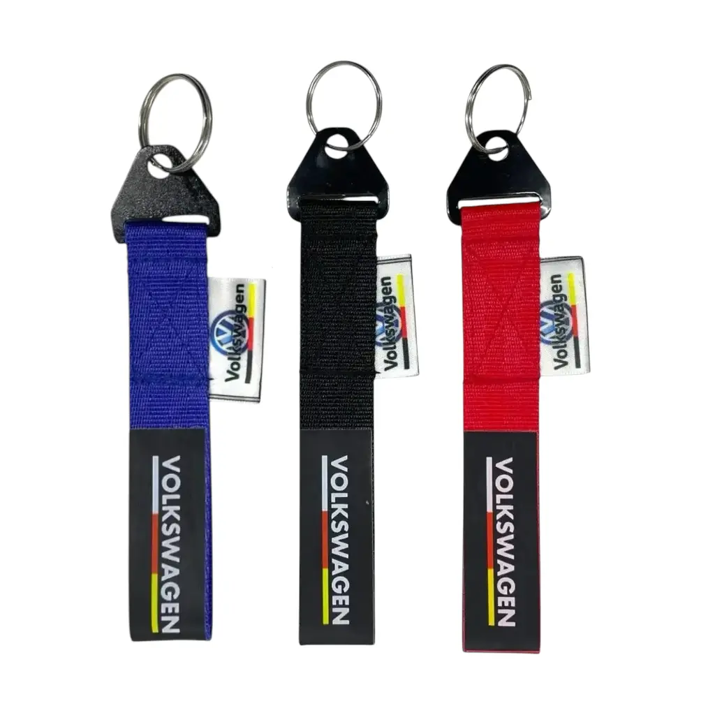 Llavero de tirón VW lineas amarillas (azul, negro y rojo)