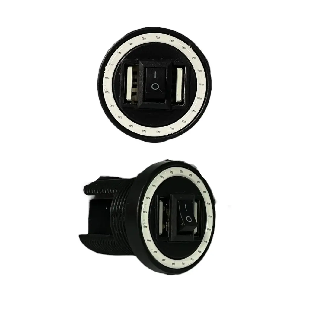 Cargador de celular USB y aro LED
